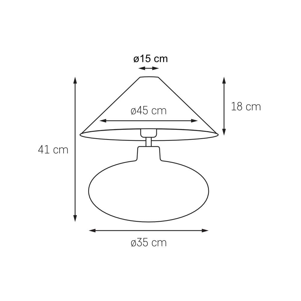 Kaspa :: Lampa stołowa Sawa Natur grafitowo-lniana wys. 41 cm