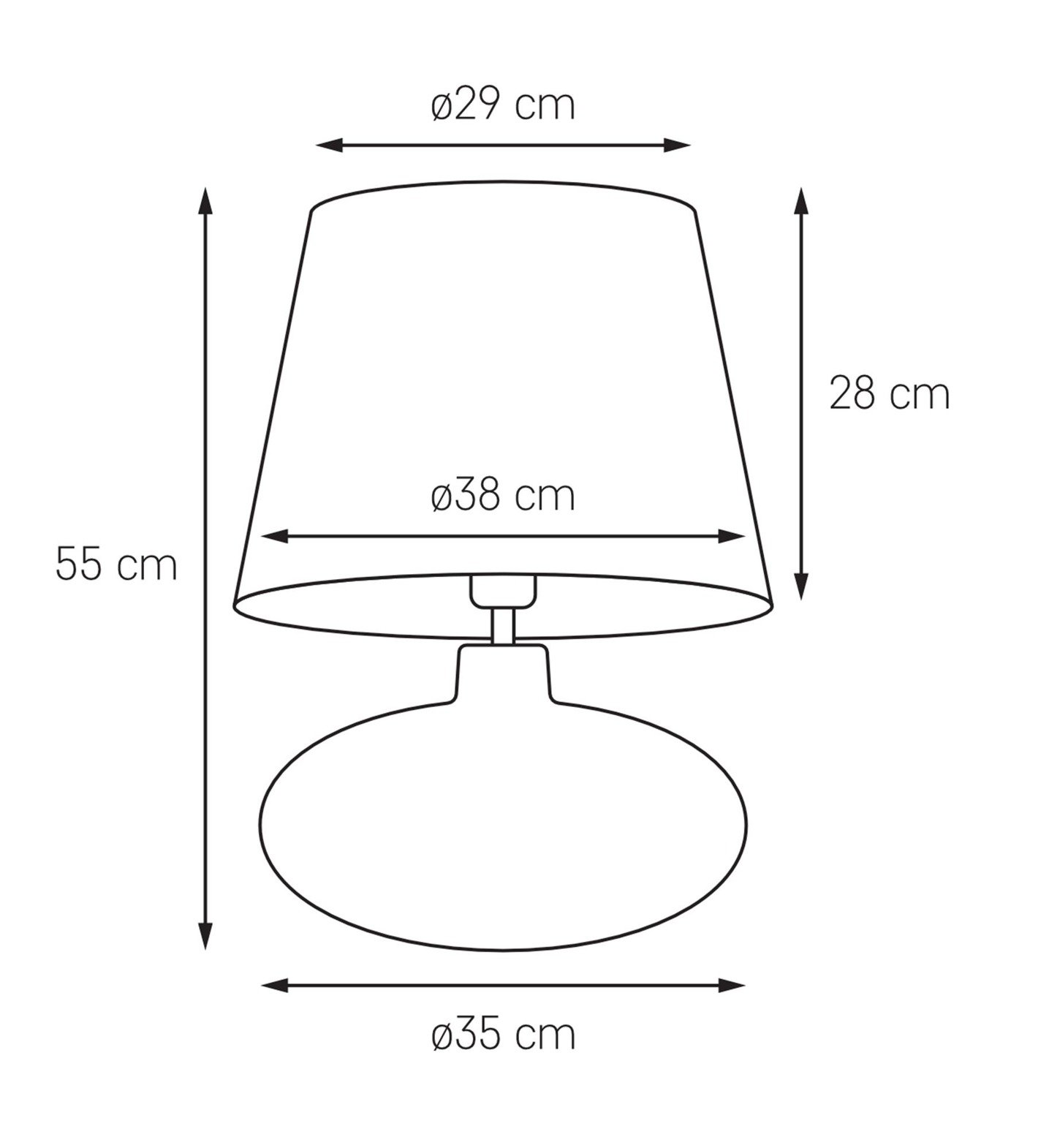 Kaspa :: Lampa stołowa Sawa biało-transparentna