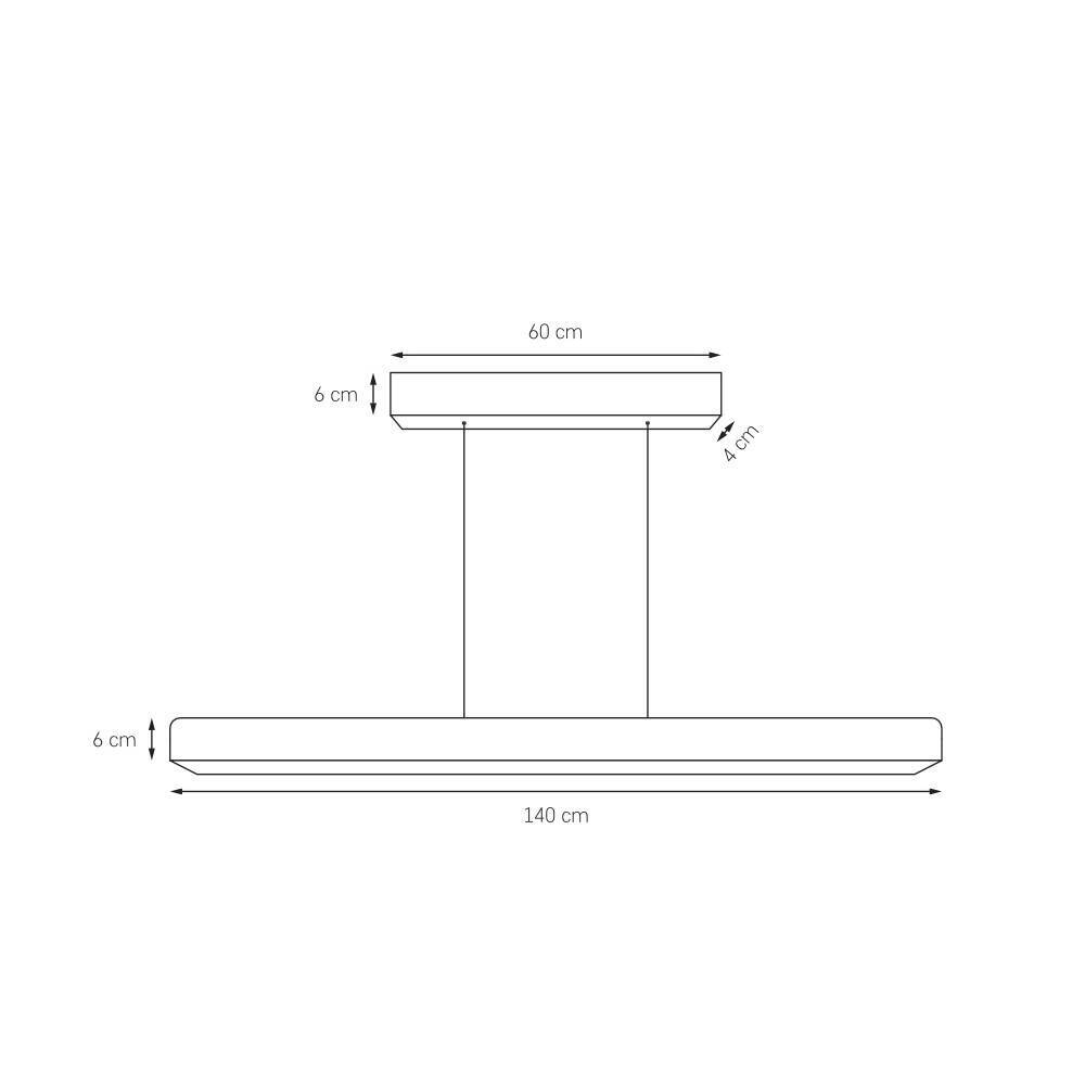 Kaspa :: Lampa wisząca Linea Dim LED ze ściemniaczem czarna szer. 140 cm