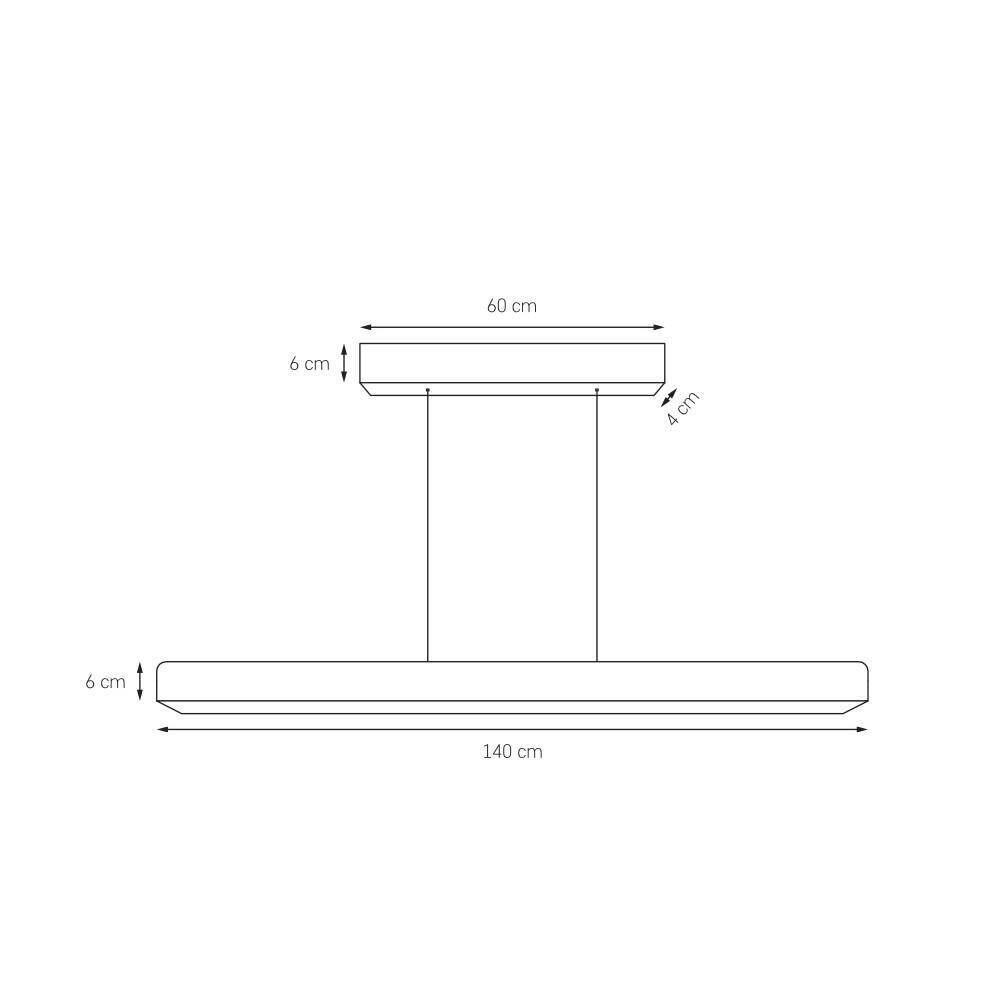 Kaspa :: Lampa wisząca Linea Dim LED ze ściemniaczem czarna szer. 140 cm