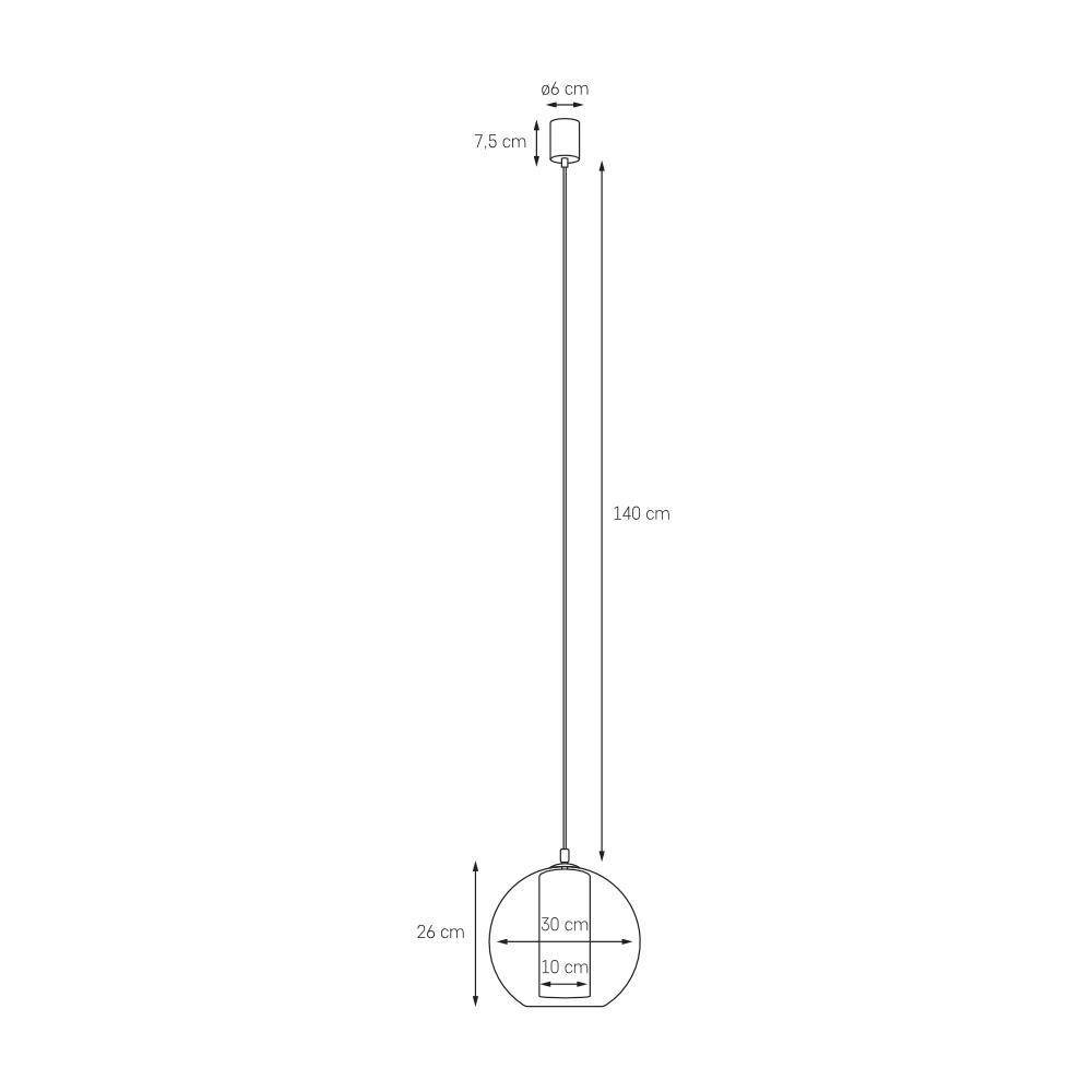 Kaspa :: Lampa wisząca Merida Black czarna śr. 30 cm rozm. M