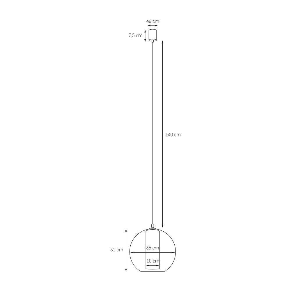 Kaspa :: Lampa wisząca Merida Black złota śr. 35 cm rozm. L