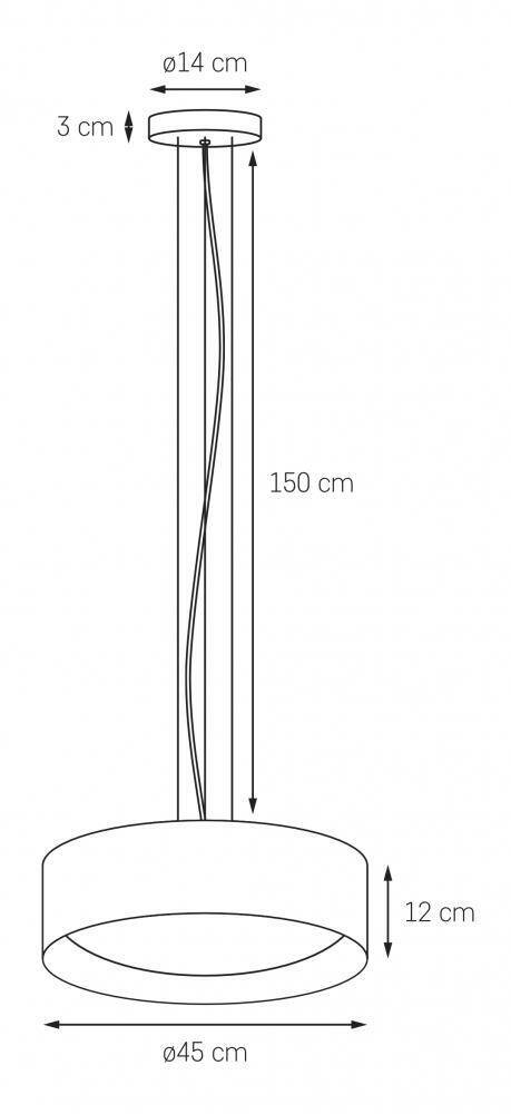 Kaspa :: Lampa wisząca Vero śr. 45 cm czarna z czarnym wnętrzem 