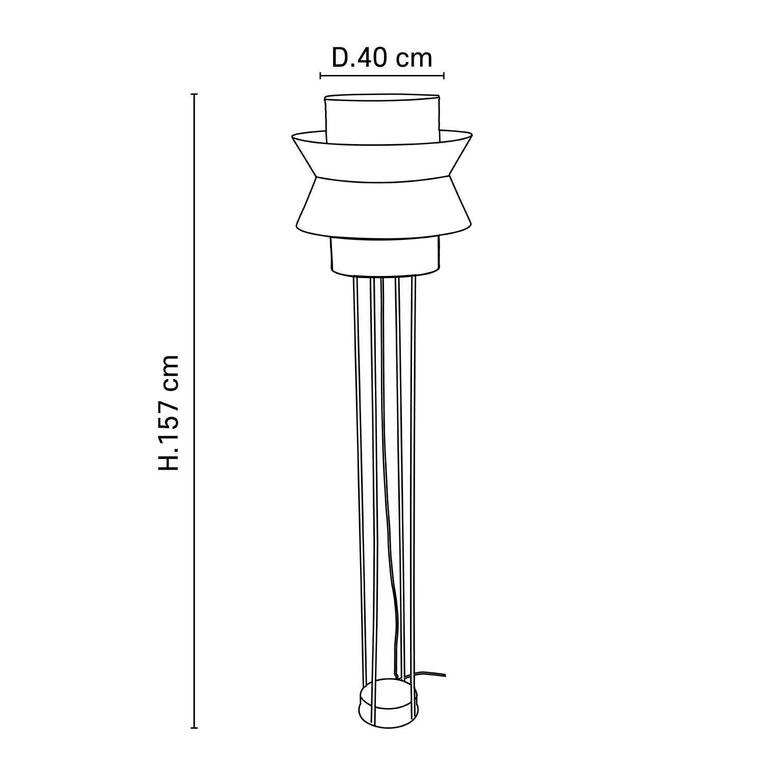 Market Set :: Lampa podłogowa Singapour wzór 1 szaro-beżowa wys. 157 cm