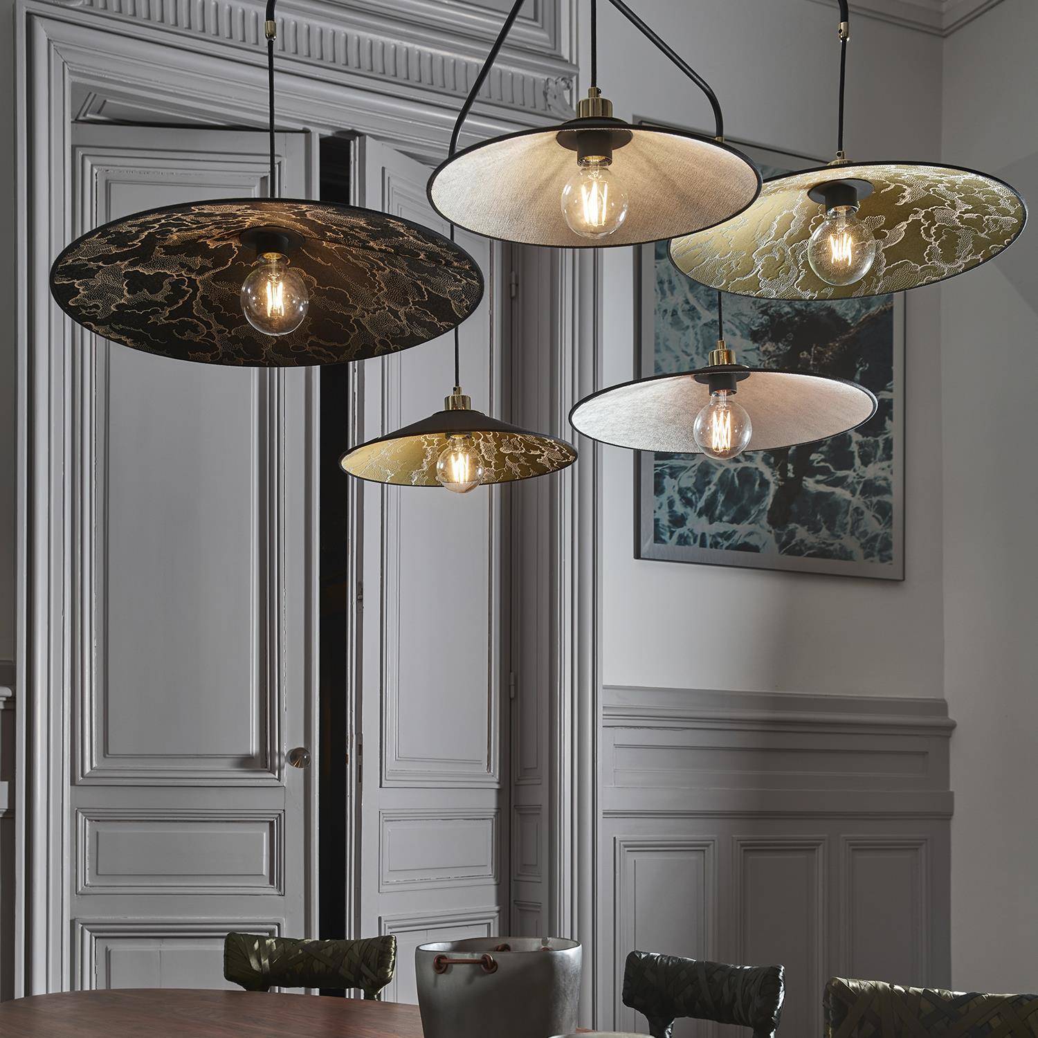 Market Set :: Lampa wisząca Gatsby Assortis 5 kloszy wielokolorowa szer. 87 cm