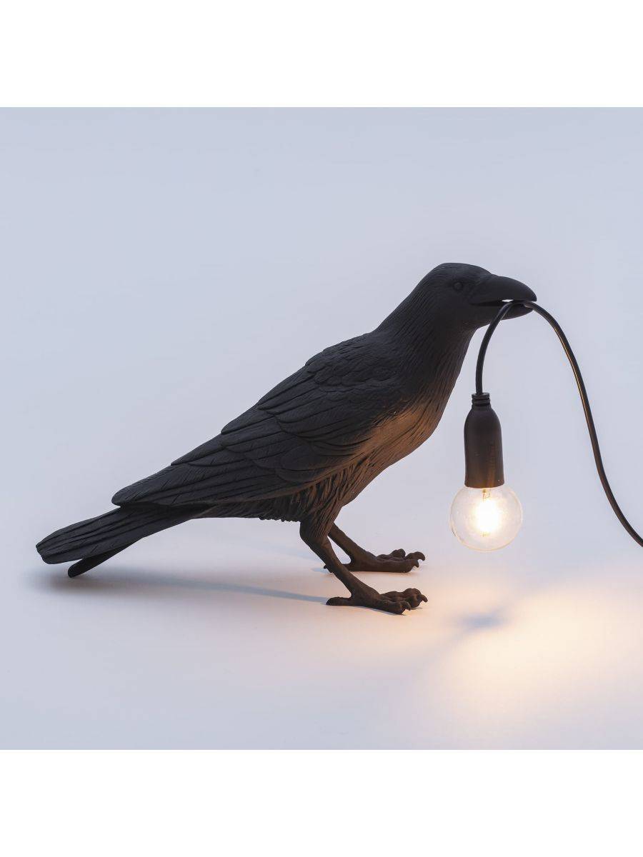 Seletti :: Lampa stołowa zewnętrzna Bird Waiting czarna