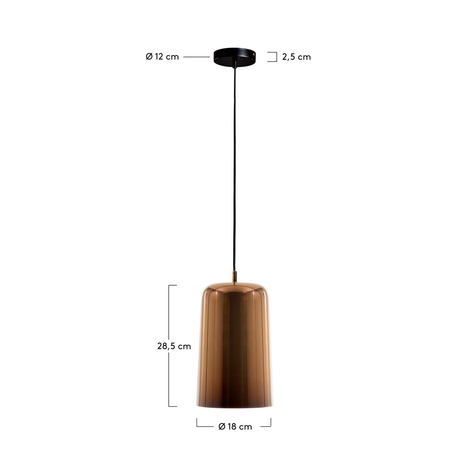 Z ekspozycji - Lampa wisząca Anabeska miedziana śr. 18 cm