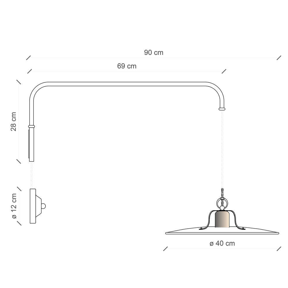  Ferroluce :: Lampa ścienna / kinkiet Country niebieski wys. 45 cm