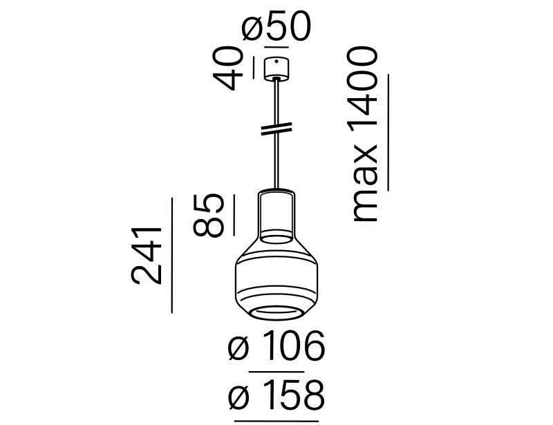 Aqform :: Lampa wisząca MODERN czarna dymiony klosz śr. 10,6 cm