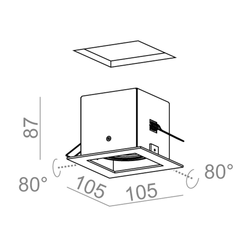 Aqform :: Oprawa wpuszczana Squares biała szer. 10,5 cm