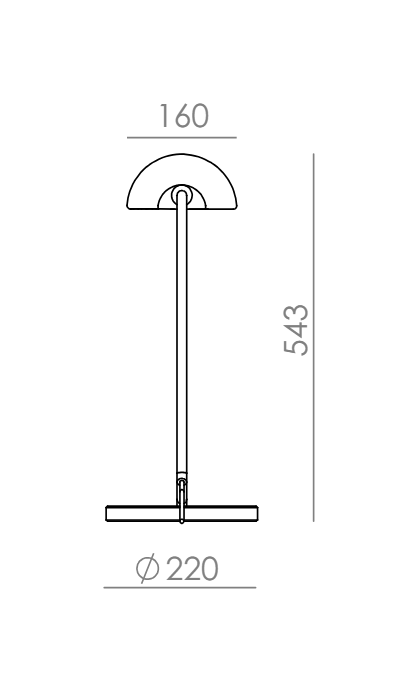 Aromas :: Lampa biurkowa Kezo wys. 54,3 cm czarna z marmurową podstawą