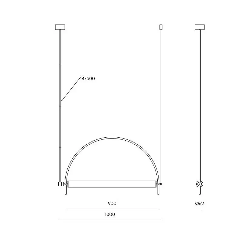 Aromas :: Lampa wisząca Arc szer. 100 cm czarna