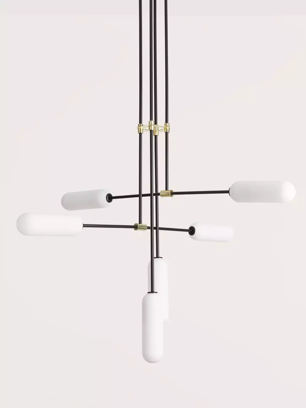 Aromas :: Lampa wisząca Atil czarno-biała złote detale szer. 127,5 cm