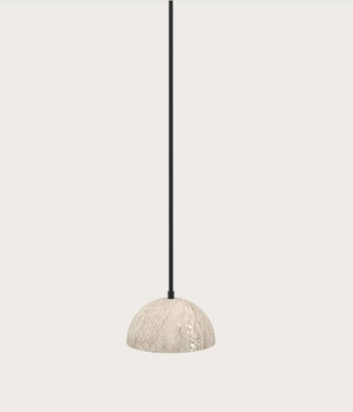 Aromas :: Lampa wisząca Big Dussa śr. 20 cm klosz trawertyn czarny metal