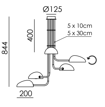 Aromas :: Lampa wisząca Kezo śr. 110 cm kolor do wyboru