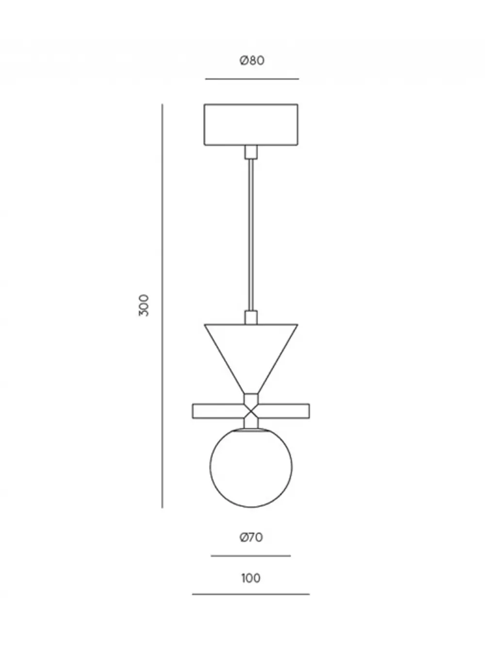 Aromas :: Lampa wisząca Oneta marmur śr. 10 cm czarno-biała