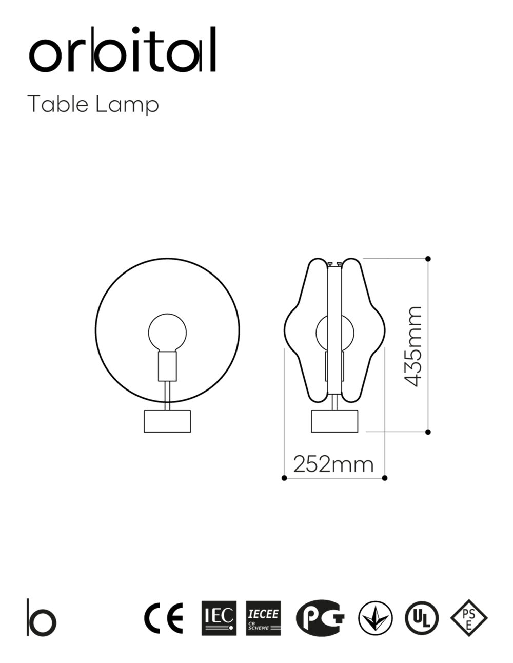 Bomma :: Lampa stołowa Orbital transparentna wys. 43,5 cm