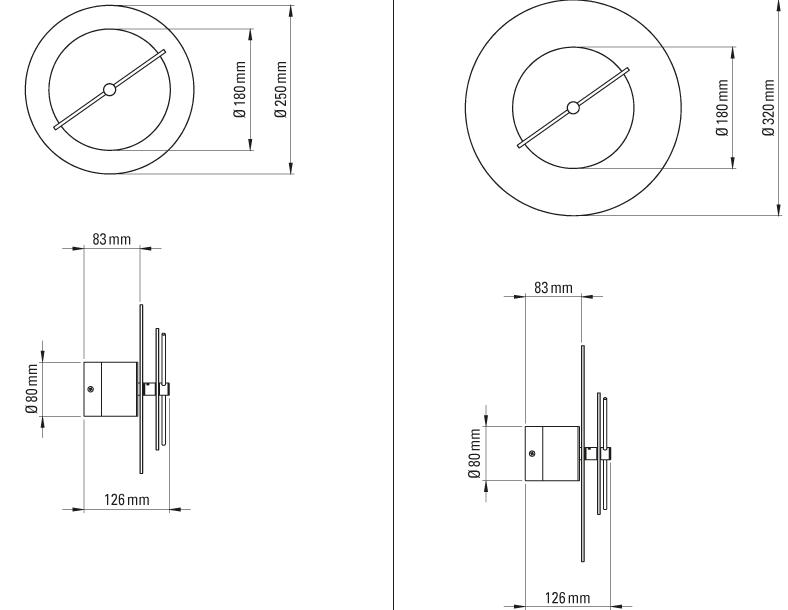 DCW:: Lampa ścienna / kinkiet Delumina Atmospherics śr. 25 cm