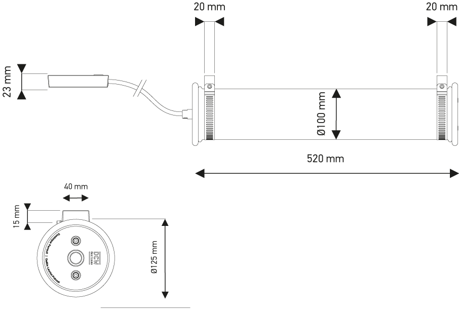 DCW:: Lampa ścienna / kinkiet In The Tube 100-500 złoty szer. 52 cm