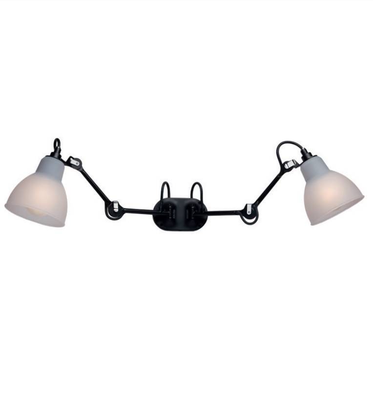 DCW:: Lampa ścienna / kinkiet Lampe Gras N°204 podwójny Bath CLI czarno-biały śr. 15,3 cm