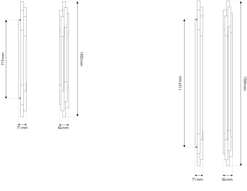 DCW :: Lampa ścienna / kinkiet Org biało-złoty wys. 105 cm