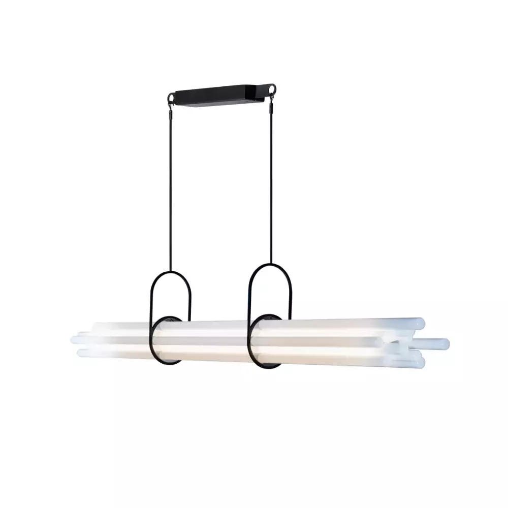 DCW:: Lampa wisząca NL12 biało-czarna szer. 130 cm