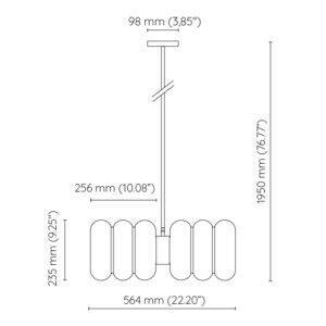 Embassy Interiors :: Lampa wisząca / podwójny żyrandol Bibe szer. 56 cm