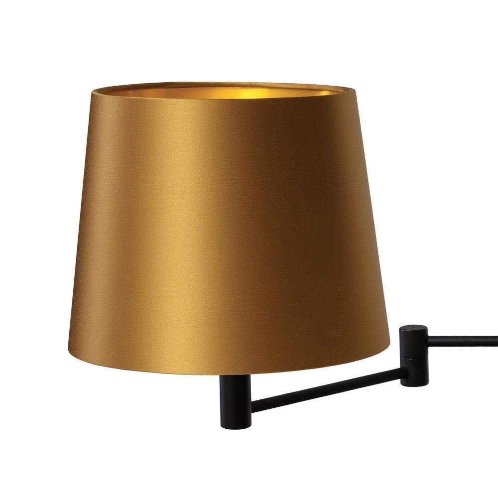 Kaspa :: Lampa ścienna / kinkiet Move czarny / stare złoto wys. 28 cm