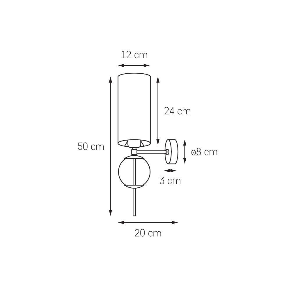 Kaspa :: Lampa ścienna / kinkiet Zoe transparentno-brązowa wys. 50 cm