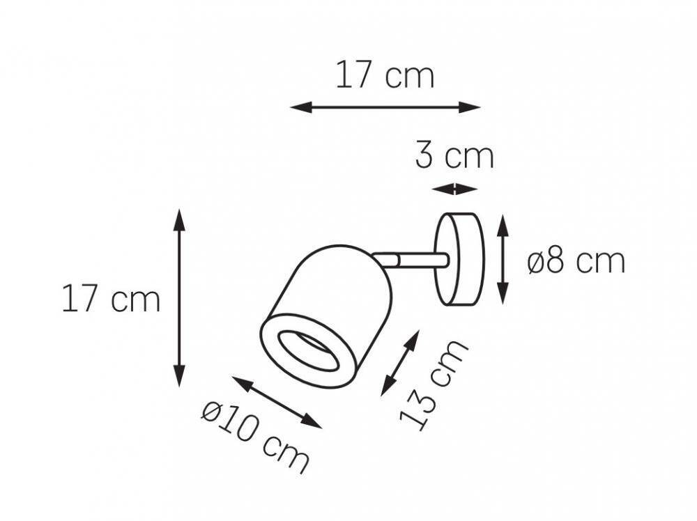 Kaspa :: Lampa ścienna / kinkiet punktowy Spark New czarny wys. 17 cm