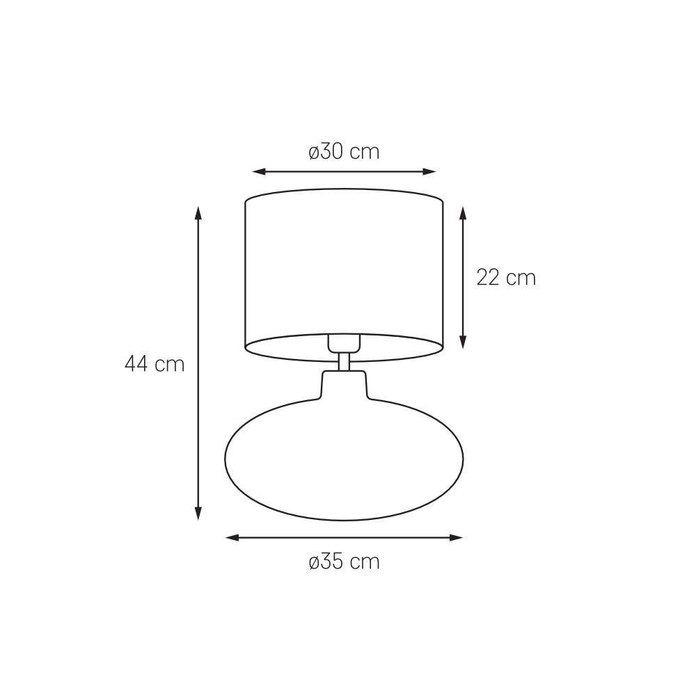 Kaspa :: Lampa stołowa Sawa Stone grafitowa transparentna podstawa wys. 44 cm