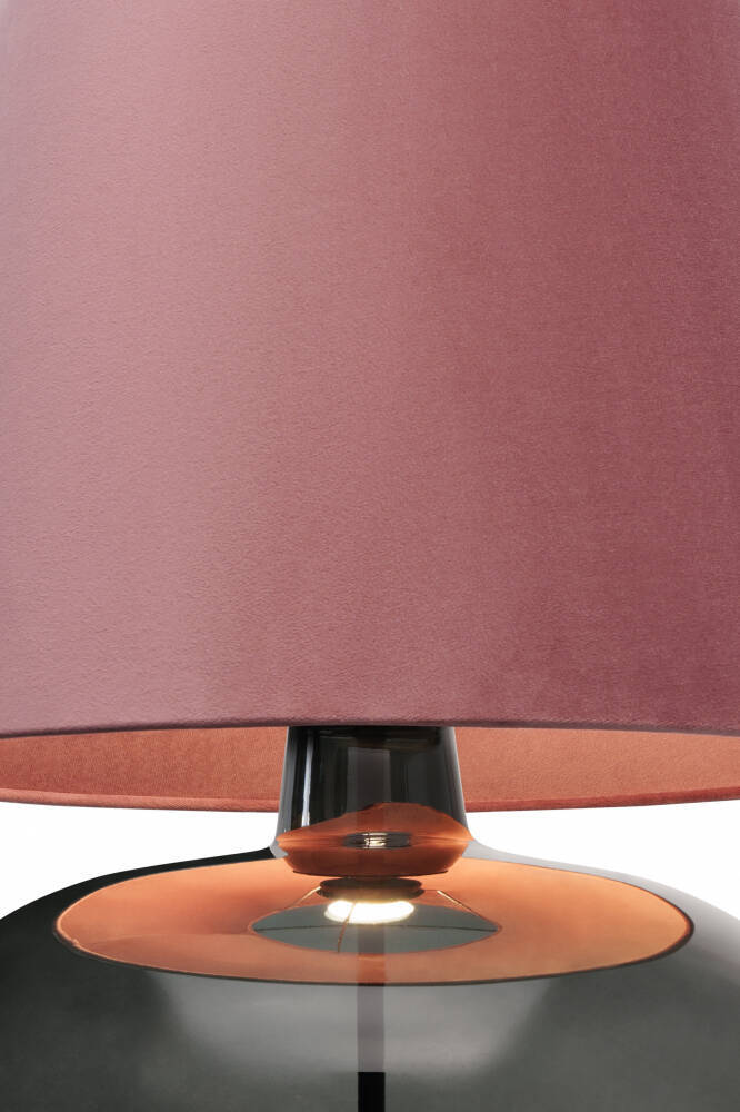 Kaspa :: Lampa stołowa Sawa Velvet New różowo-grafitowa wys. 55 cm