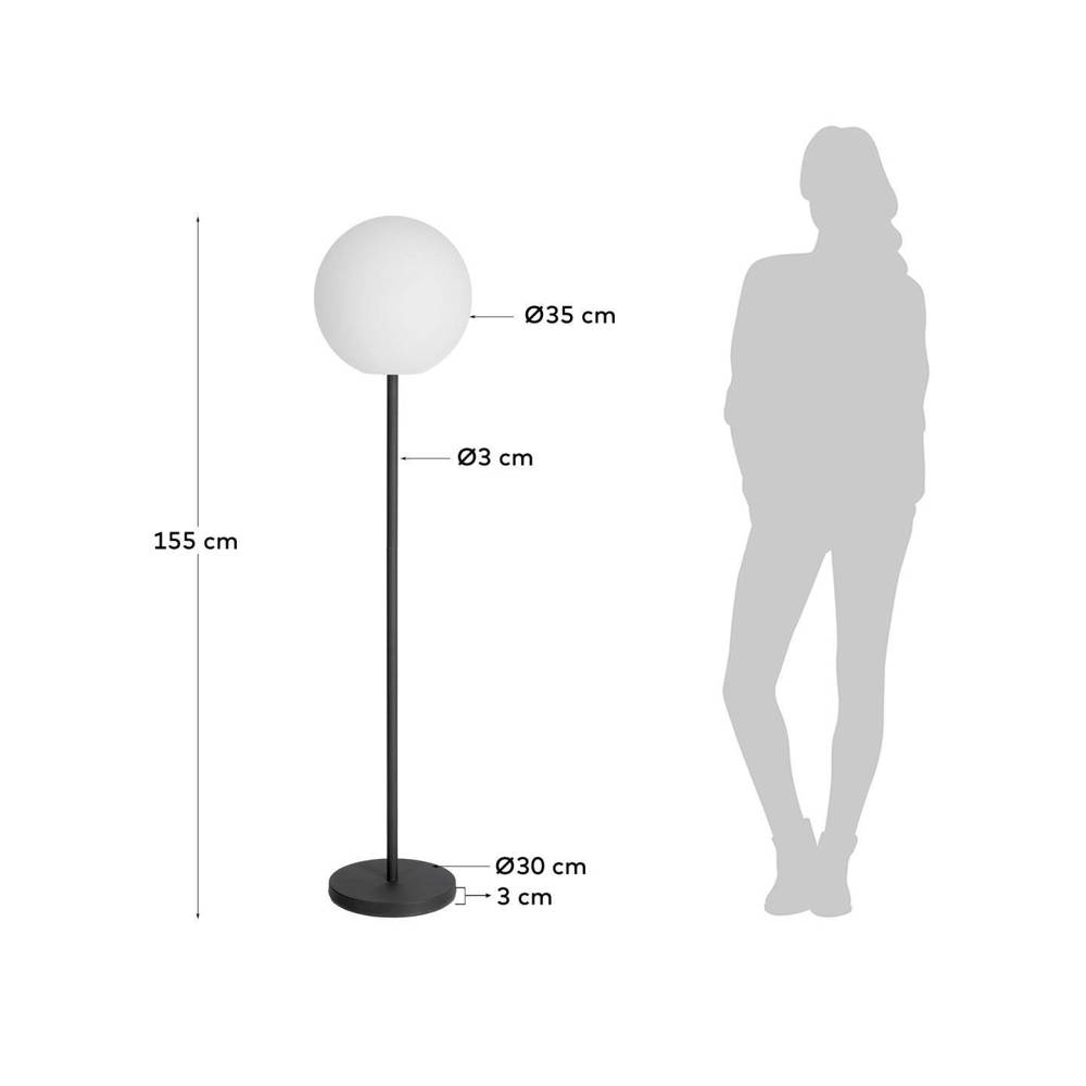 Lampa podłogowa Nesh czarna wys. 155 cm