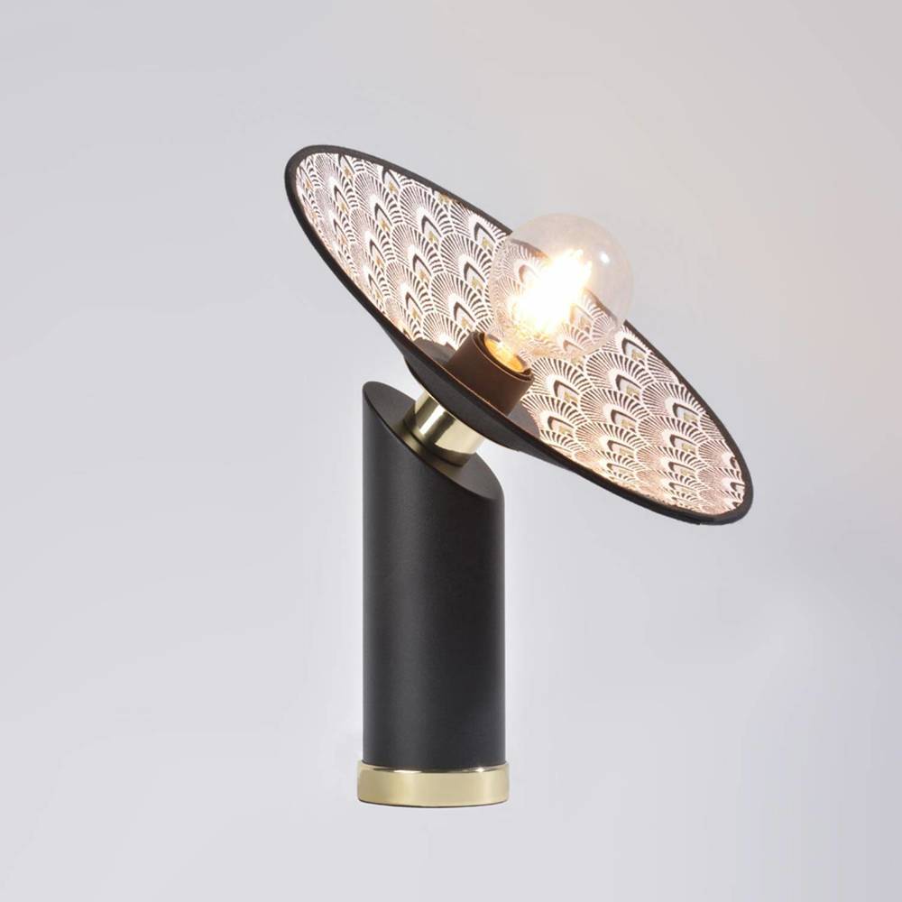Market Set :: Lampa stołowa Gatsby Noir Paon czarna wys. 37 cm