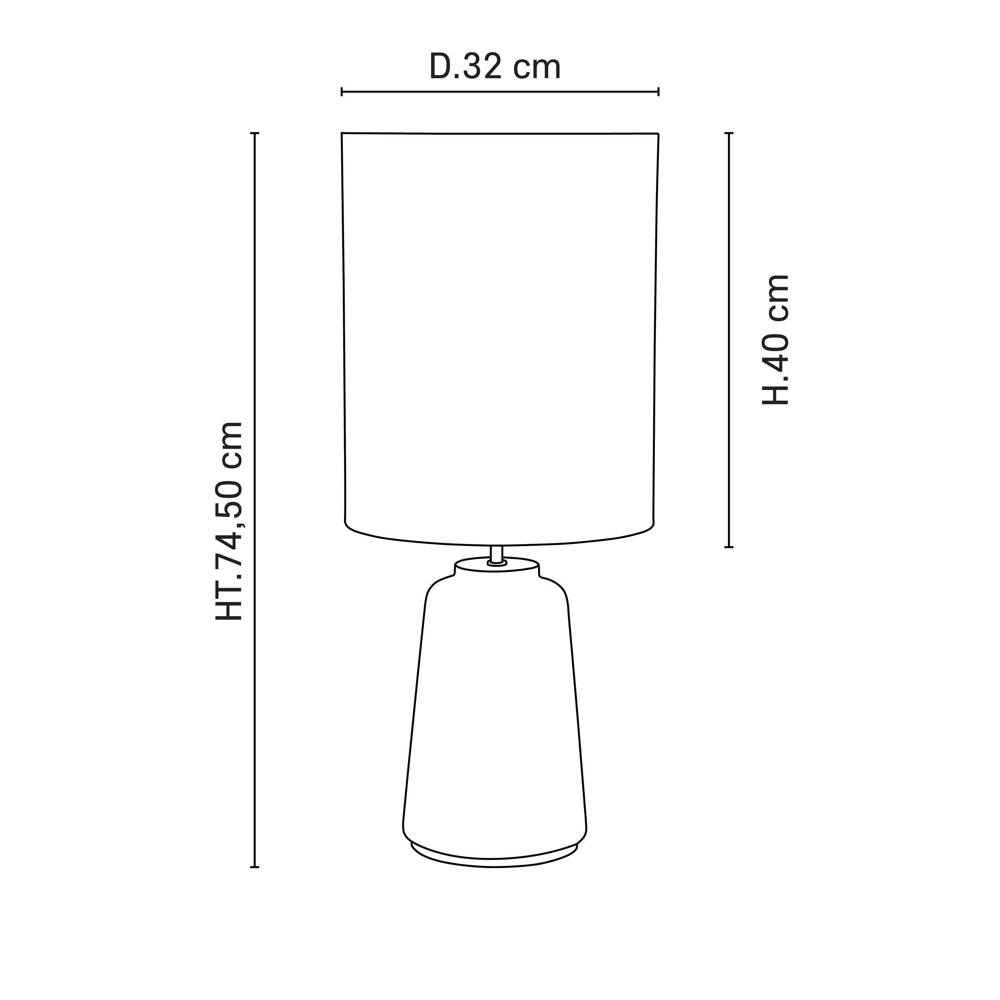 Market Set :: Lampa stołowa Mokuzai biało-brązowa wys. 74,5 cm