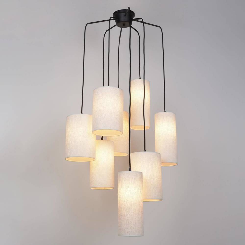 Market Set :: Lampa wisząca Cosiness 8 kloszy biała śr. 54 cm