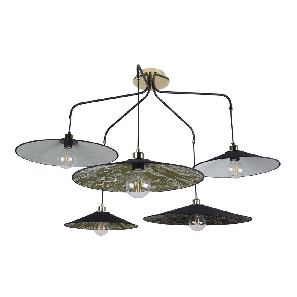 Market Set :: Lampa wisząca Gatsby Assortis 5 kloszy wielokolorowa szer. 87 cm