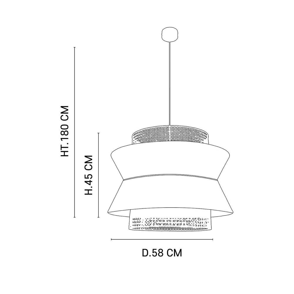 Market Set :: Lampa wisząca Singapour Gris Clair szara śr. 58 cm